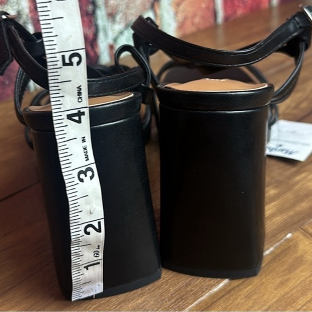 Kensie Leilany Strappy Platform Sandals Black Sz. 8.5M block heels faux leather - Picture 13 of 13